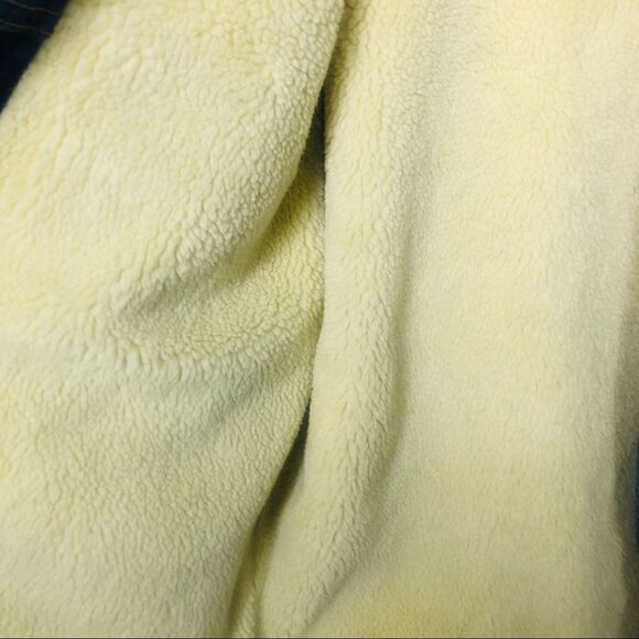 Levi’s Sherpa Trucker Jean Jacket Lined Fuzzy M Medium‎ Navy Blue - Picture 5 of 7